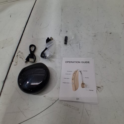 NEW STYLE RECHARGEABLE HEARING AID WITH VOLUME CONTROL + EAR SIZE ACCESSORIES WITH VOLUME CONTROL - BLACK image 3