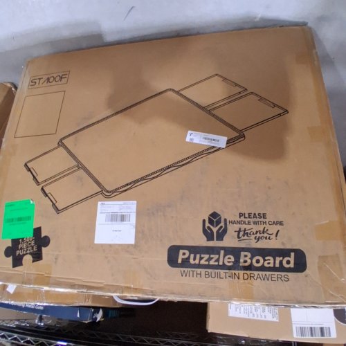 STAOOF PUZZLE BOARD WITH DRAWERS AND COVER - HOLDS UP TO 1500PC - 35" X 27" - WHITE image 4