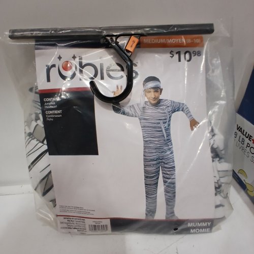 BOYS RUBIES MUMMY COSTUME - MEDIUM (8-10) - WHITE / BLACK (ITEM: 1001654) image 2