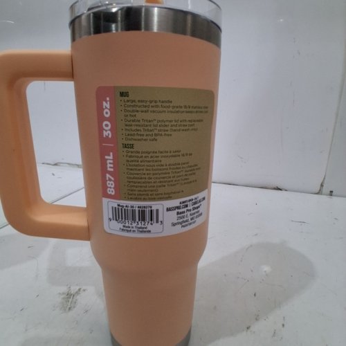 BPS TRAVEL MUG WITH SLIDER LID AND STRAW - 30OZ - APRICOT ICE (MODEL:4628279) image 4