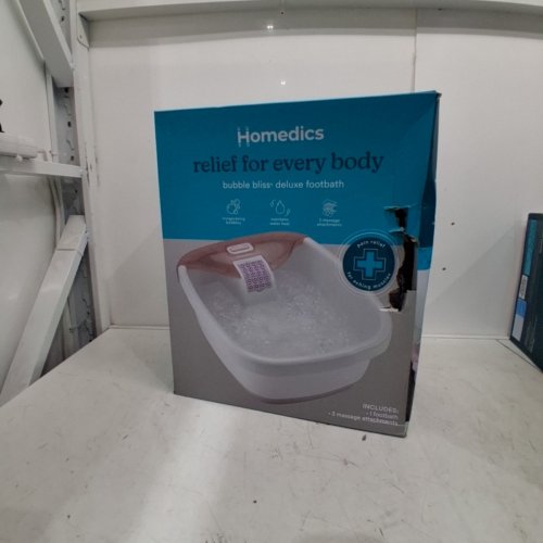 HOMEDICS BUBBLE BLISS DELUXE FOOTBATH WITH 3 MASSAGE ATTACHEMENTS, HEAT MAINTENANCE AND SPLASH GUARD - PINK AND WHITE (MODEL: FB-52JA) image 2