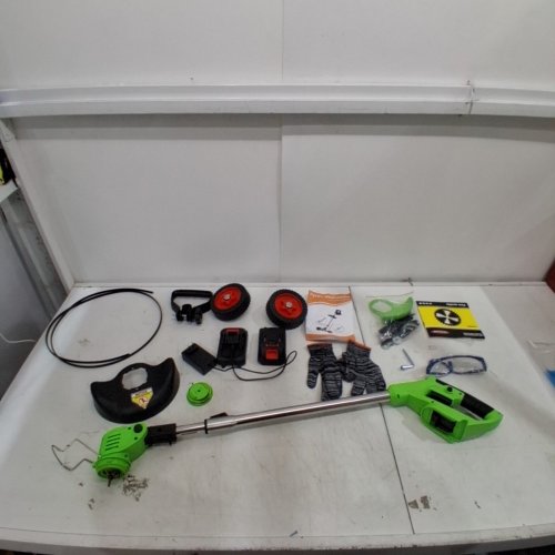FEETE ELECTRIC WEED EATER CORDLESS LAWN MOWER WEED WHACKER WITH 2 BATTERIES - GREEN image 2