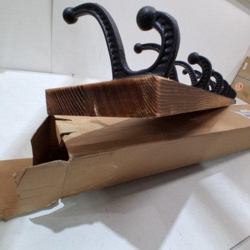 RUSTIC FARMHOUSE MODERN COAT RACK - 35" X 3" - BROWN/BLACK (ITEM: ZTGDQ-MB-SBHG-8) image 2
