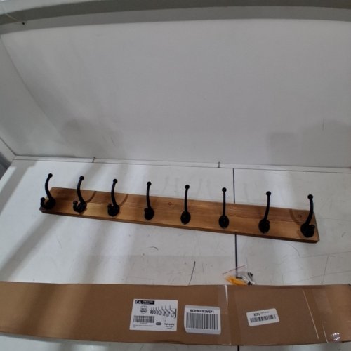 RUSTIC FARMHOUSE MODERN COAT RACK - 35" X 3" - BROWN/BLACK (ITEM: ZTGDQ-MB-SBHG-8) image 4