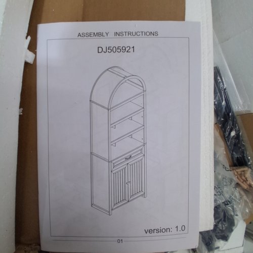 STORAGE CABINET WITH SHELVES, DRAWER AND DOORS - BLACK (MODEL: DJ505921) image 2