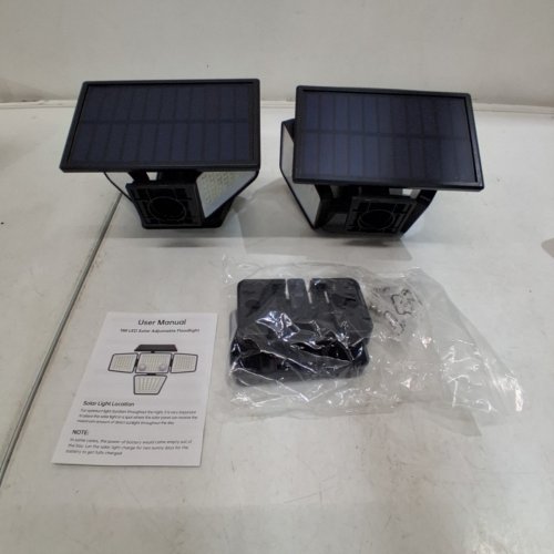 2PK LYWALT SOLAR MOTION SENSOR FLOOD LIGHT | 3000 LM, 270° ANGLE | COVERS 1600 SQ. FT - BLACK image 5