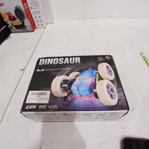 KID'S YAXON DINOSAUR STUNT CAR 2.4GHZ RC CAR WITH TEXTURED DESIGN - 4X4 DRIVE, 360* SPINS - YELLOW image 2