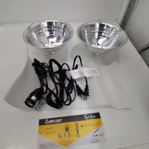 2PK VIVOSUN CLAMP LAMP LIGHT WITH DETACHABLE ALUMINUM REFLECTOR - BLACK (MODEL: GP-093) image 2