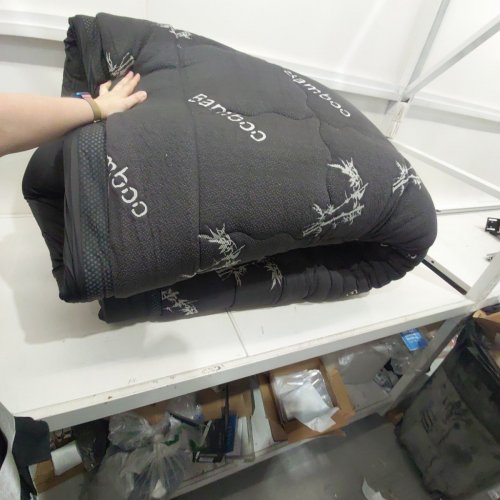 BEDLORE THICK BAMBOO QUILTED PILLOW TOP FITTED MATTRESS COVER - KING - GREY/BLACK image 2