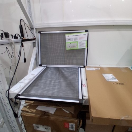 2PK FLYZZZ EXPANDABLE WINDOW SCREENS - 10" X 19" TO 36" - WHITE/BLACK image 2