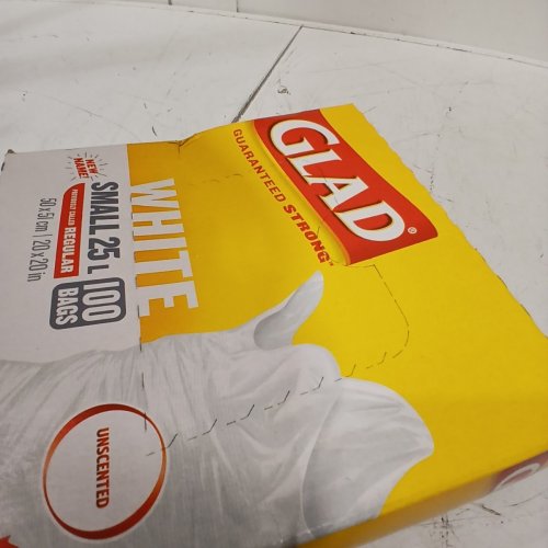 100PK GLAD SMALL WHITE GARBAGE BAGS WITH FEBREZE FRESH CLEAN SCENT- 25L- 20"X20"-WHITE image 3