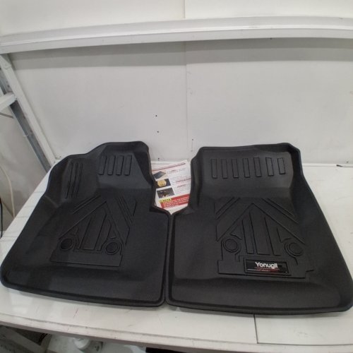 2PC YONUGLI CUSTOM AUTOMOTIVE FLOOR MATS - 22" X 28" - BLACK image 2