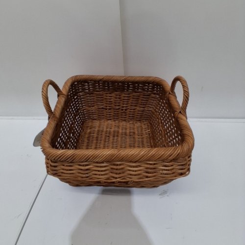 THRESHOLD WOVEN RATTAN BASKET - 13 3/4" X 13 3/4" X 10 3/4" - BROWN image 3
