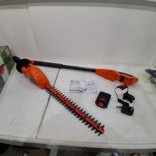 BLACK+DECKER LITHIUM MAX CORDLESS POLE HEDGE TRIMMER - 18" BLADE - 20V - ORANGE (MODEL: LPHT120) image 2