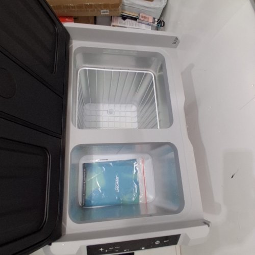 EUHOMY DUAL ZONE ELECTRIC PORTABLE COOLER - 12V/24V - 45L - BLACK/GREY (MODEL: ZBD-50D/CF024-50BL-CAEH) image 4