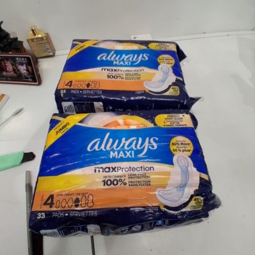 2 (33PK) ALWAYS MAXI OVERNIGHT SANITARY PADS - SIZE 4 image 2