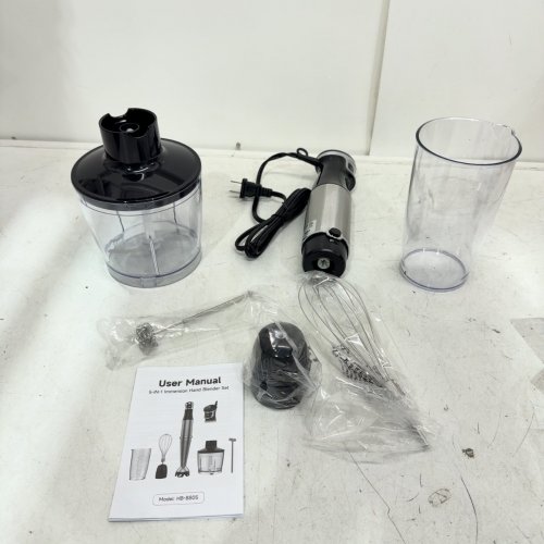 IMMERSION HAND BLENDER 5-IN-1 - 800W - BLACK/SILVER (MODEL: HB-8805) image 3