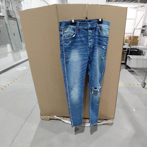 MEN'S AMIRI DISTRESSED CRYSTAL TRACK JEANS - SIZE 34 - 70FTS INDIGO image 3