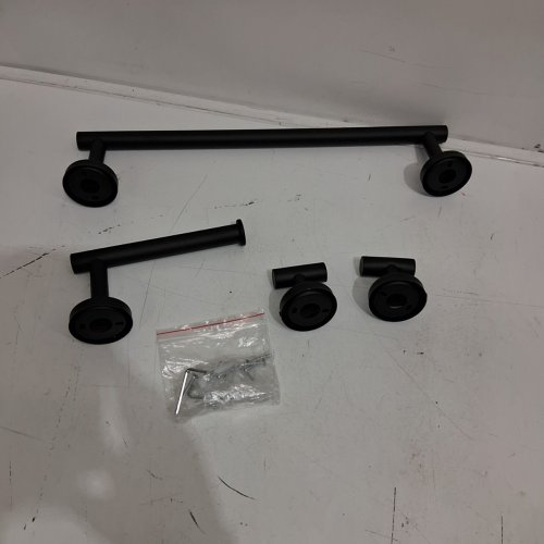 4PC BATHROOM HARDWARE SET - MATTE BLACK image 2