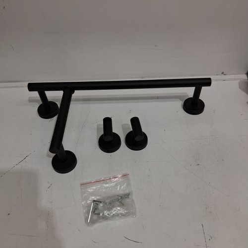 4PC BATHROOM HARDWARE SET - MATTE BLACK image 3