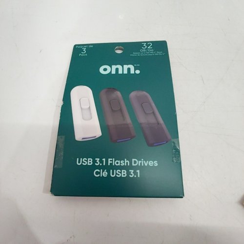 3PK ONN. USB 3.1 FLASH DRIVES - 32GB EACH - BLACK / WHITE/GREY image 3