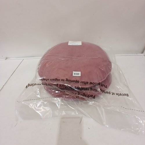 2PK ROOM ESSENTIALS ROUND DECORATIVE PILLOW - 16" - AMARANTH RED image 2