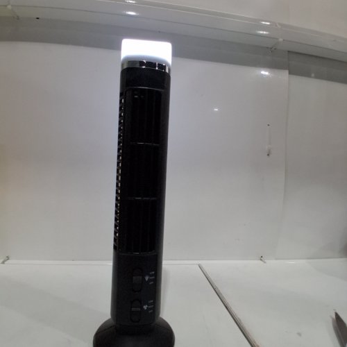 ERHIGHER LED LIGHT BLADELESS STREAMLINED DESIGN TOWER FAN - 14"X3.9" - BLACK image 2
