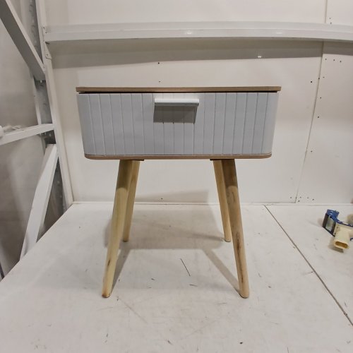 INDE MOVLEKIT WOOD BEDSIDE TABLE WITH DRAWER - 6.9" X 7.2" X 8.03" - WHITE/NATURAL image 2
