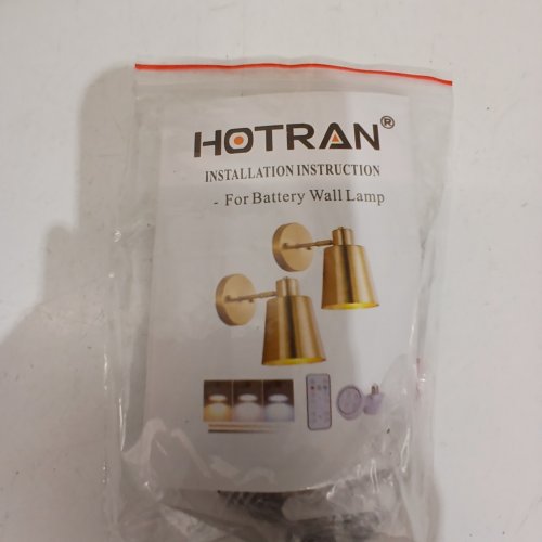 2PK HOTRAN BATTERY WALL LAMPS - GOLD image 2