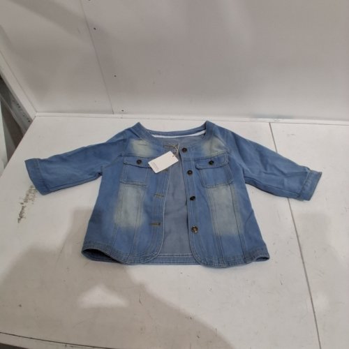 WOMENS MEDIUM SLEEVED SOFT DENIM ROUND NECK JACKET - MEDIUM - BLUE image 2