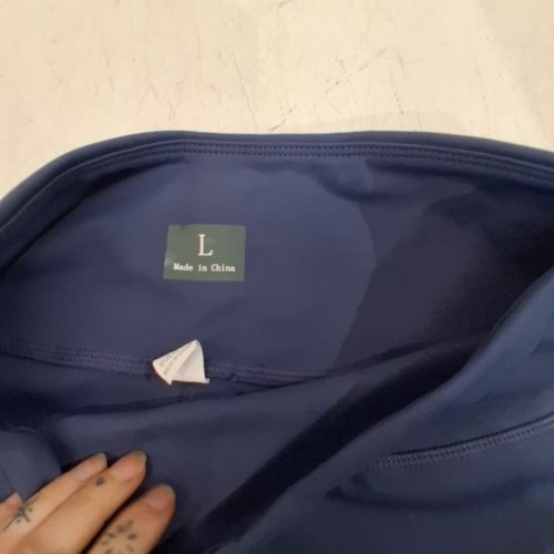 LOVITO WOAMN'S HIGH WAIST SPORTS YOGA PANTS - LARGE - BLUE image 3