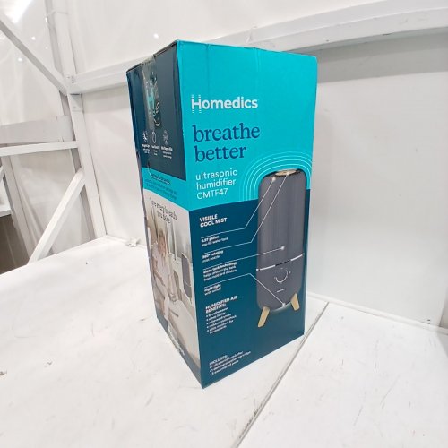 HOMEDICS ULTRASONIC HUMIDIFIER,VISIBLE ULTRA-QUIET COOL MIST, AROMATHERAPY, NIGHT-LIGHT, AUTO-OFF - 0.97-GALLON TANK - PLATINUM GREY (MODEL: CMTF47) image 2