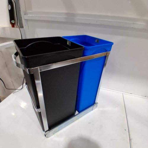 SIMPLEHUMAN UNDER COUNTER KITCHEN PULL-OUT RECYCLER - 35L - BLUE/BLACK (MODEL: CW1016) image 2