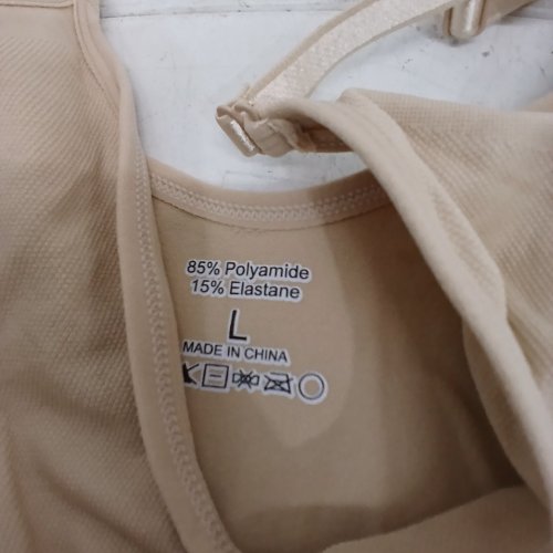 WOMEN'S BETAVEN V-NECK SHAPEWEAR TUMMY CONTROL BODY SHAPER SLIP DRESS - LARGE - BEIGE image 2