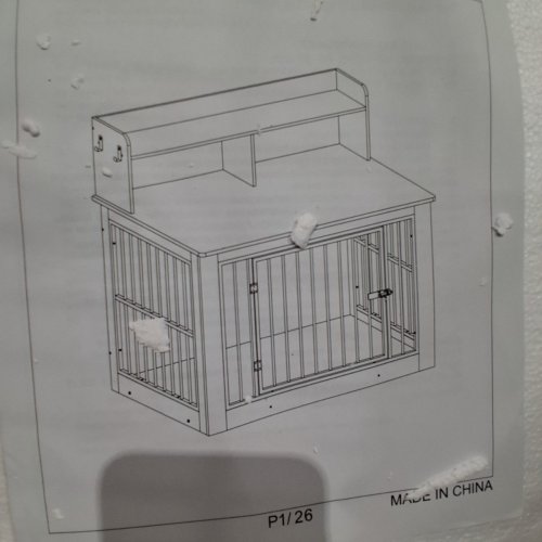 IRONCK WOODEN DOG CRATE WITH STORAGE SHELF -43" - BROWN image 10