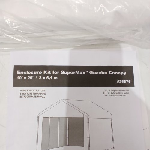 SHELTERLOGIC ENCLOSURE ACCESSORY KIT SET FOR SUPERMAX GAZEBO CANOPY - 10FT X 20FT - WHITE (MODEL: 25875) image 4