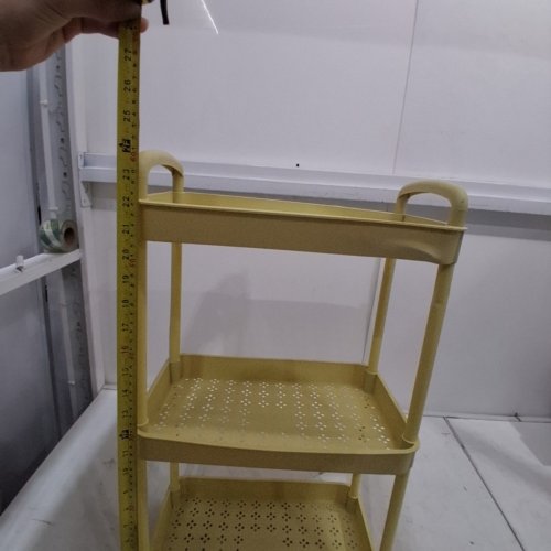 3-TIER STORAGE PLASTIC SHELF - 27" - YELLOW image 3