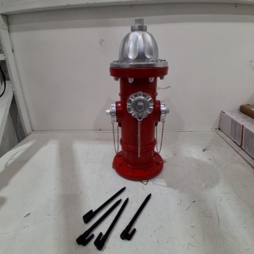 WMOOL FAKE FIRE HYDRANT LAWN DECOR FOR DOG TRAINING - 14" - RED/SILVER image 2