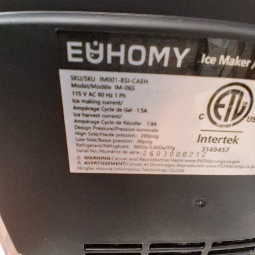 EUHOMY COUNTERTOP ICE MAKER - MAKES 26LBS/DAY - STAINLESS STEEL (MODEL: IM-06S) image 6