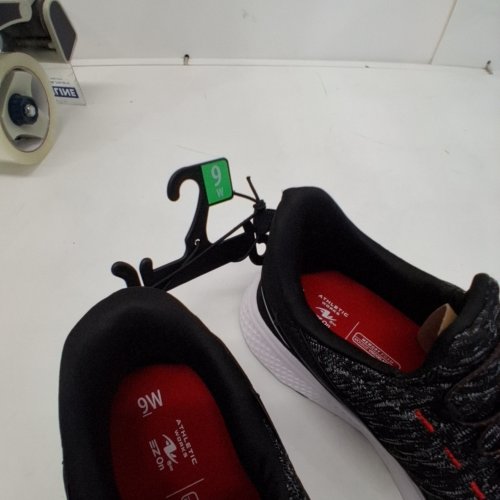 MENS ATHLETIC WORKS ATHLETIC RUNNING SHOES - 9W - HEATHER BLACK image 2