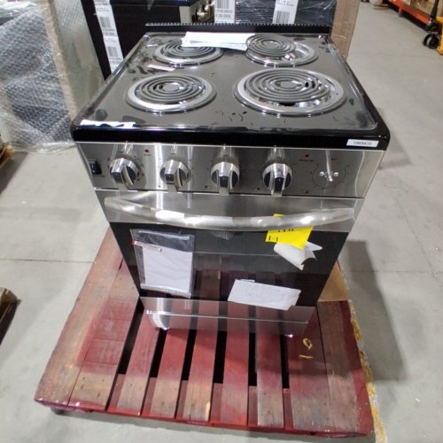 ELEMENT SLIDE-IN COIL STOVE RANGE WITH 4 BURNERS - 24" - 3.7 CU. FT - STAINLESS STEEL / BLACK (MODEL:EECR24MES-CA) image 2