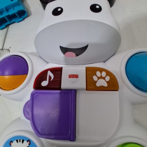 *FRENCH VERSION* FISHER-PRICE LEARN WITH ME ZEBRA WALKER BABY TOY WITH MUSIC & LIGHTS - MULTICOLOUR (MODEL: DLD96) image 3