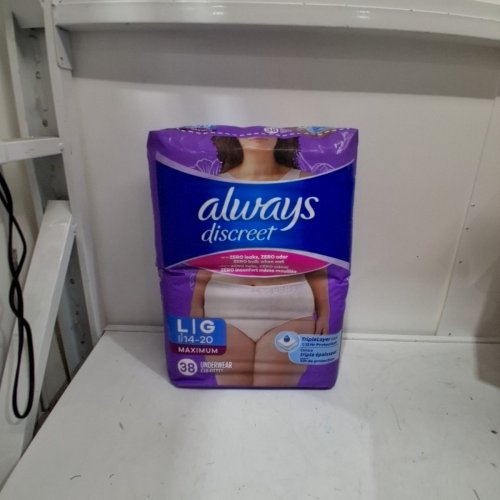 38PK ALWAYS DISCREET ADULT INCONTINENCE UNDERWEAR - LARGE - PURPLE image 4