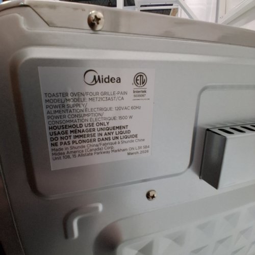 MIDEA AIR FRY TOASTER OVEN - 22 QT, 1500W, 120 V - SILVER (MODEL: MET21C3AST/CA) image 3