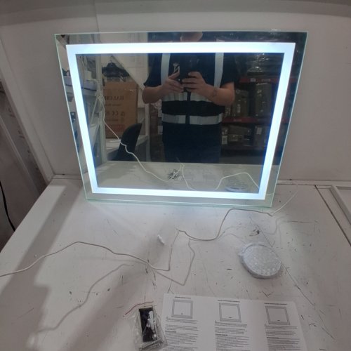 HALUMAO LARGE DIMMABLE SMART TOUCH VANITY MAKE UP MIRROR WITH LIGHTS - 23" X 19" - (MODEL: BRY-5846) image 2
