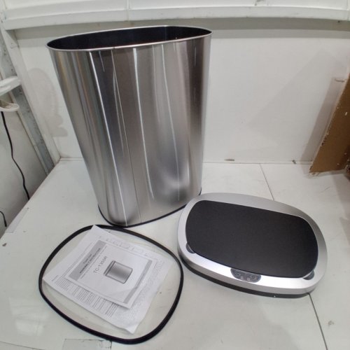 OVAL AUTOMATIC TOUCH FREE GARBAGE TRASH CAN - 13 GALLON - STAINLESS STEEL (MODEL: TC-1350R-SS) image 4
