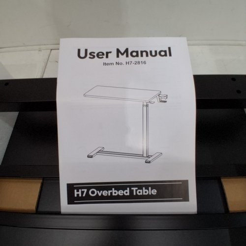 HEIGHT ADJUSTABLE OVERBED SIDE TABLE - 26" - 41.7" - BLACK - (MODEL: H7B-2816) image 5