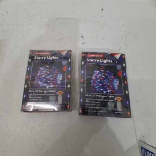 2 LAMPHOME BATTERY OPERATED PATRIOTIC 100 LED FAIRY LIGHTS - 33FT - RED/WHITE/BLUE image 4