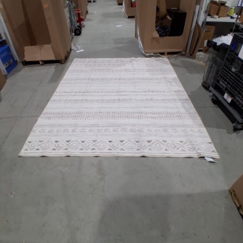 COTILED BOHO MOROCCAN LIVING ROOM AREA RUG - 10FT X 7FT 8" - LIGHT BROWN/CREAM image 2