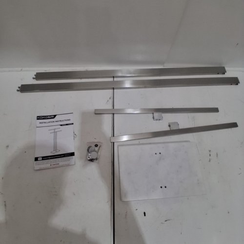 KOKOSIRI 2-TIER STANDING BATHROOM TOWEL RACKS WITH MARBLE BASE - 19.5" X 7" X 33" - BRUSHED NICKEL (MODEL:THS0003-BR) image 2